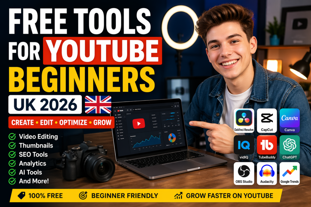 free tools for youtube beginners uk 2026