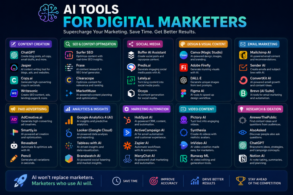 Best AI Tools for Digital Marketers Explained 6 AI tools for digital marketers