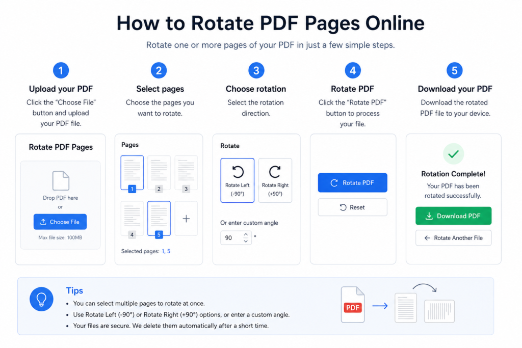 how to rotate PDF pages online