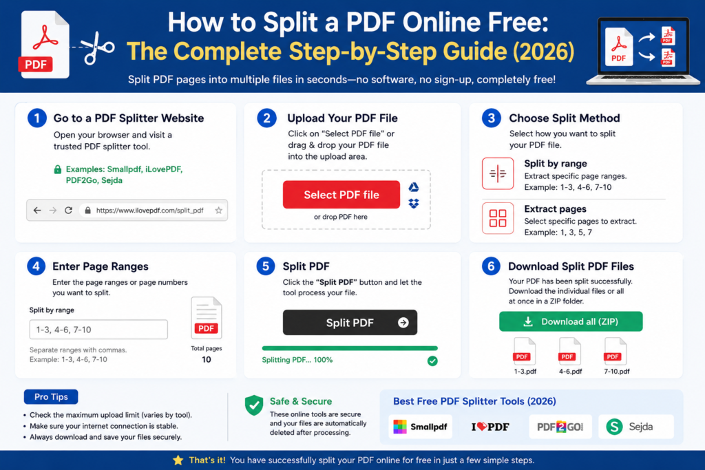 How to Split a PDF Online Free: The Complete Step-by-Step Guide (2026) 3 split PDF online free